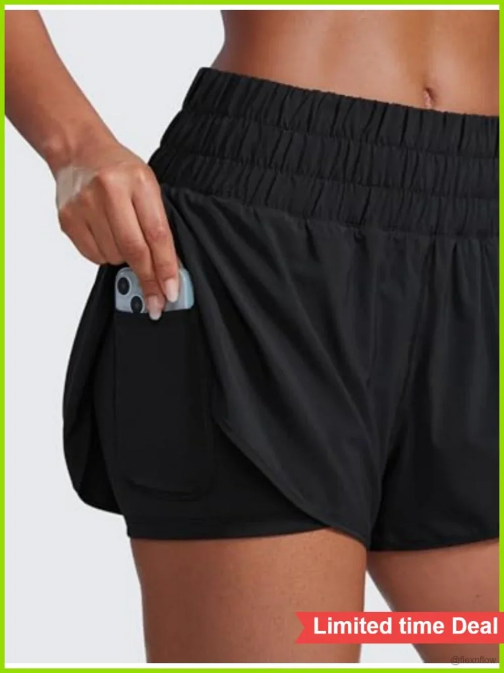 CRZ YOGA High Rise 2 in 1 Split Running Shorts 3